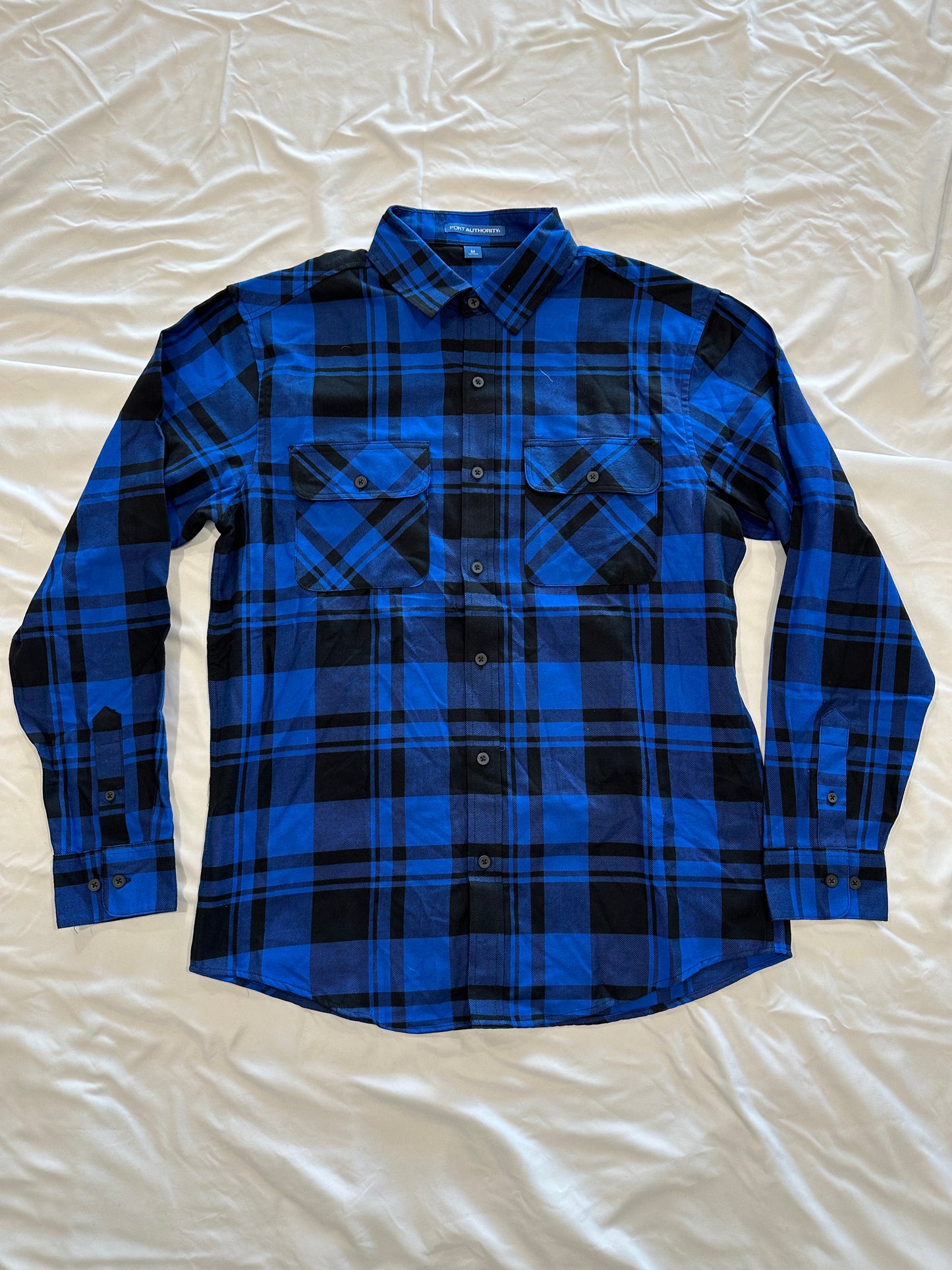 Blue & Black Flannel with Glitter Vinyl Logo