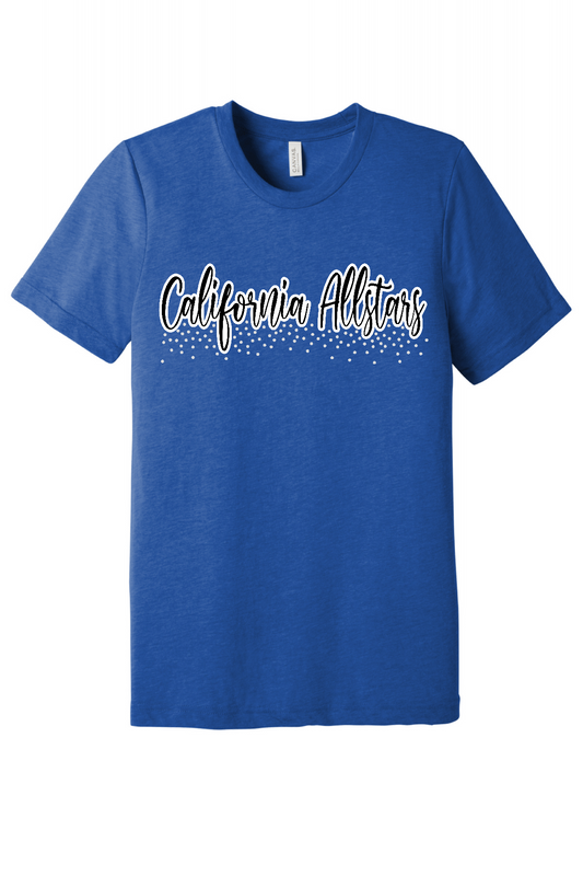 Heather Blue T-Shirt with "California Allstars" Bling & Vinyl Design