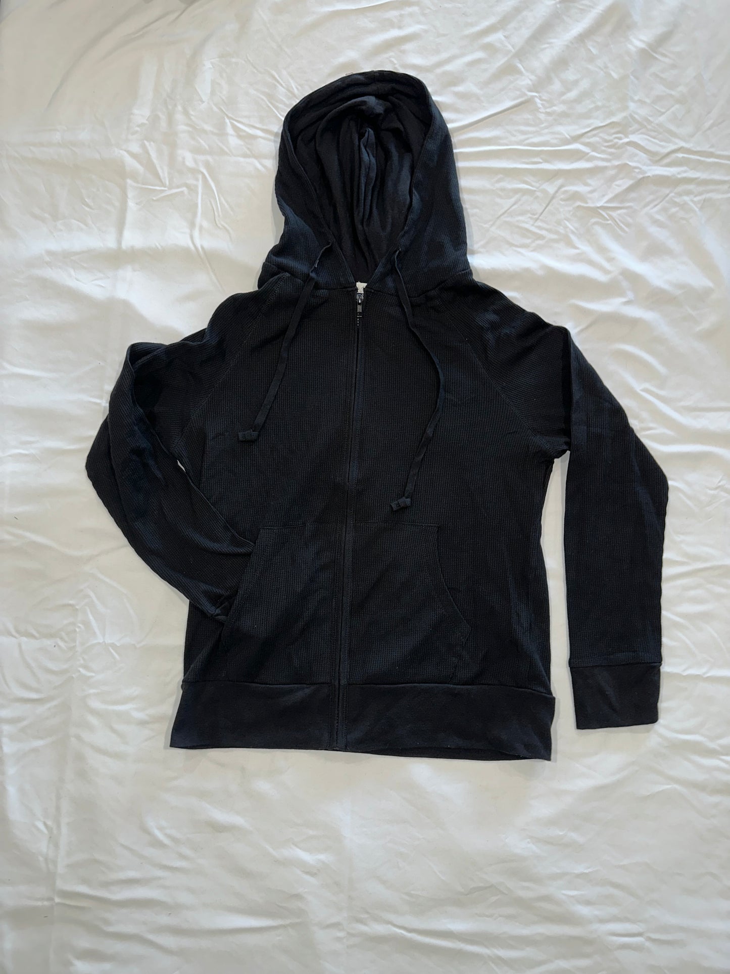 Black Thermal Zip Up Jacket Bling "CALI" Block Letter Design