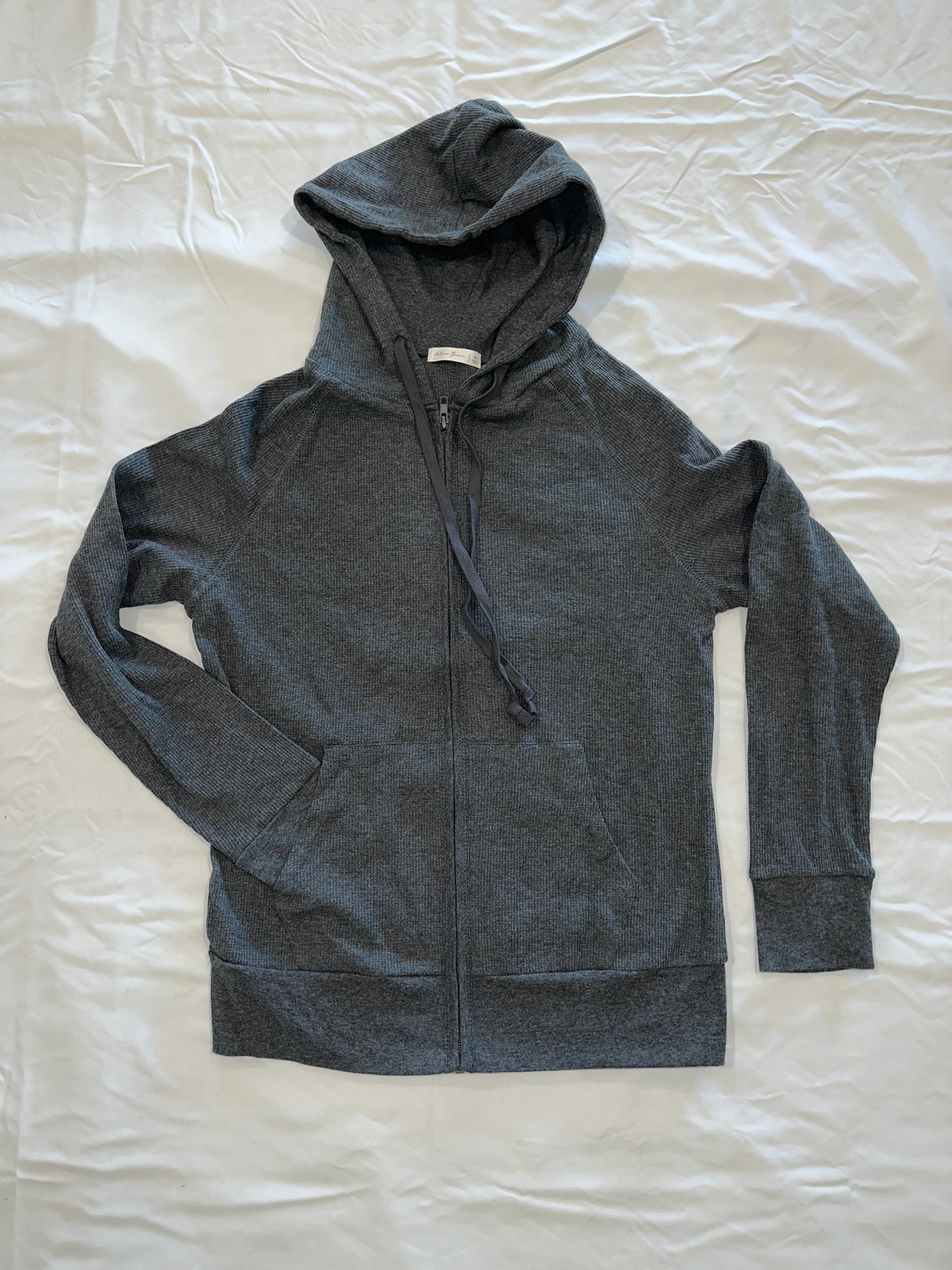 Dark Grey Thermal Zip Up Jacket Bling "CALI" Block Letter Design
