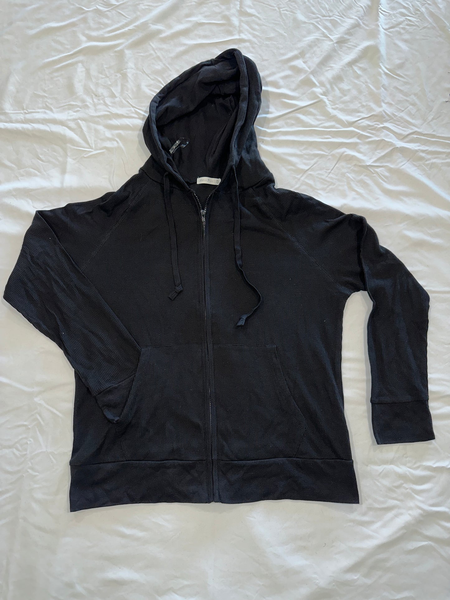 Black Thermal Zip Up Jacket Bling "Cali" Cursive Letter Design